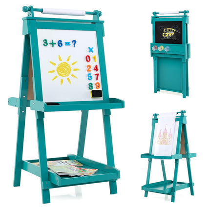 Adjustable Kids Easel with Whiteboard & Chalkboard