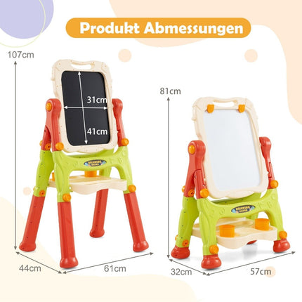 Adjustable Kids Easel with Whiteboard & Chalkboard
