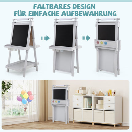 Adjustable Kids Easel with Whiteboard & Magnetic Board