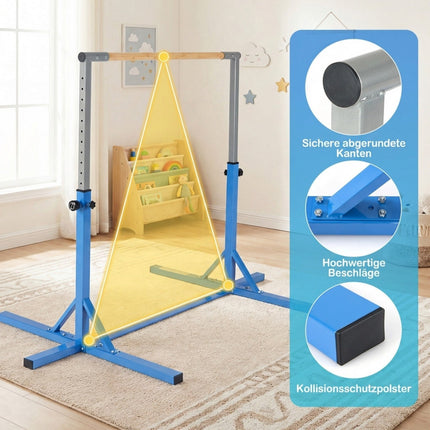 Adjustable Kids Gymnastics Bar, 85-145 cm, 65 kg Capacity