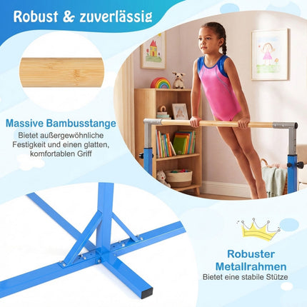 Adjustable Kids Gymnastics Bar, 85-145 cm, 65 kg Capacity
