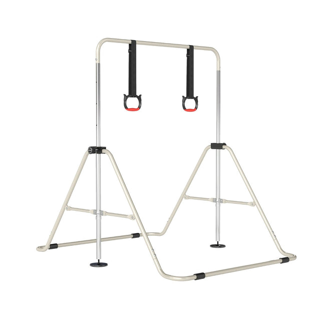 Adjustable Kids Gymnastics Bar with Metal Frame, Beige