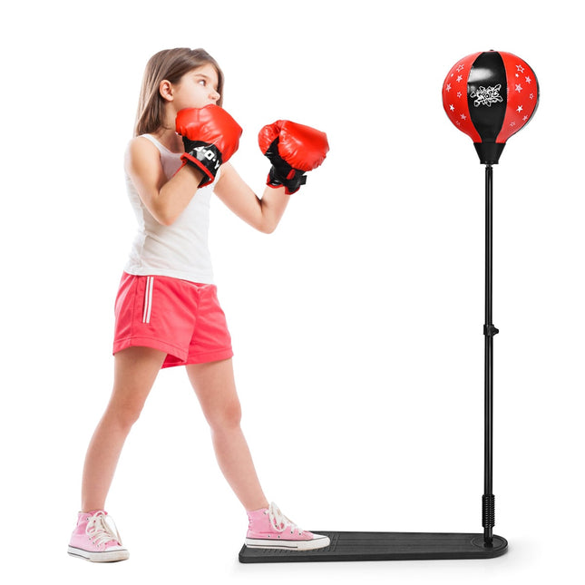 Adjustable Kids Punching Ball Set with Gloves, 85-130cm