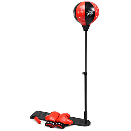 Adjustable Kids Punching Ball Set with Gloves, 85-130cm