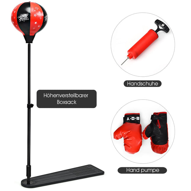 Adjustable Kids Punching Ball Set with Gloves, 85-130cm
