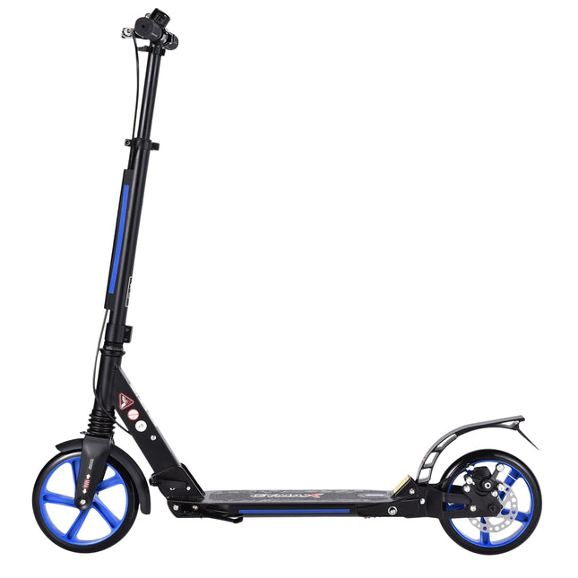 Adjustable Kids Scooter, Foldable, Black & Blue Wheels