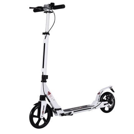 Adjustable Kids Scooter, Foldable with Bell & Strap, White