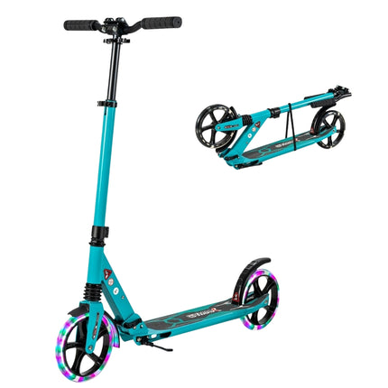 Adjustable Kids Scooter with LED Wheels, Foldable, Turquoise