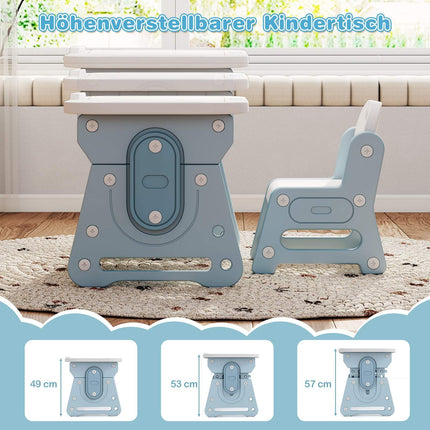 Adjustable Kids Table & Chair Set with Tilt Whiteboard