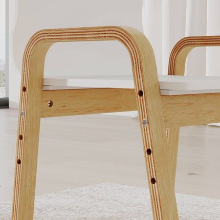 Adjustable Kids Wooden Chair Set, Non-Slip Pads, Ages 3-15