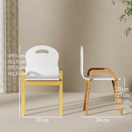 Adjustable Kids Wooden Chair Set, Non-Slip Pads, Ages 3-15