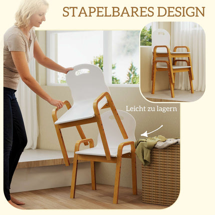 Adjustable Kids Wooden Chair Set, Non-Slip Pads, Ages 3-15