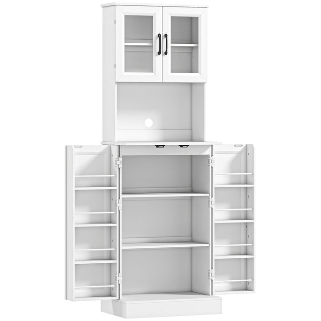 Adjustable Kitchen Cabinet, MDF, Acrylic Doors, White
