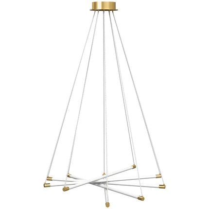 Adjustable LED Ceiling Light, 50W, 5 Tubes, Gold/White