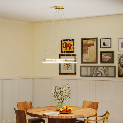 Adjustable LED Ceiling Light, 50W, 5 Tubes, Gold/White