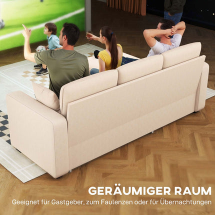 Adjustable L-Shaped Sofa Bed with Storage, Beige