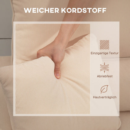 Adjustable L-Shaped Sofa Bed with Storage, Beige
