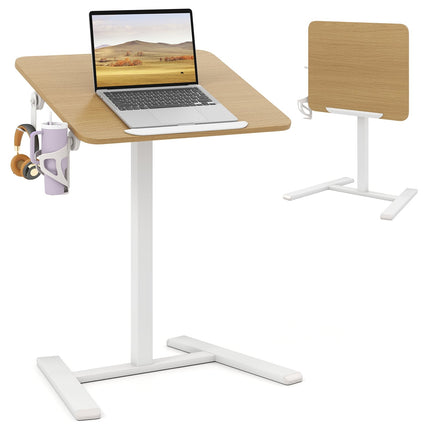 Adjustable Laptop Desk with 90 Tilt & Hidden Wheels