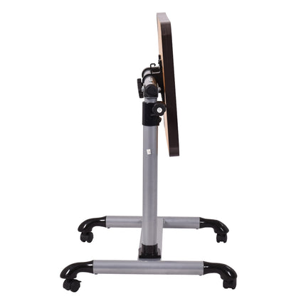 Adjustable Laptop Table With Wheels, Tilt Top 52x34 cm