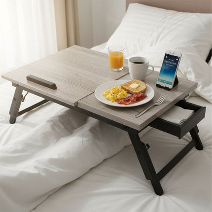 Adjustable Laptop Table with Drawer – Tilting Top