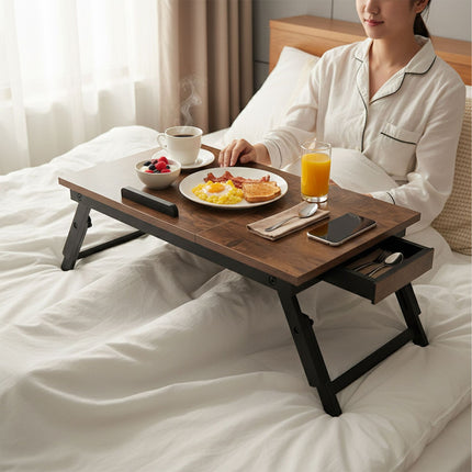 Adjustable Laptop Table with Drawer – Tilting Top, Foldable