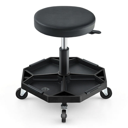 Adjustable Mechanic Stool with Tool Tray, 150kg Capacity