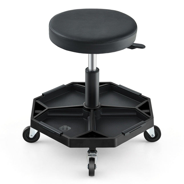 Adjustable Mechanic Stool with Tool Tray, 150kg Capacity