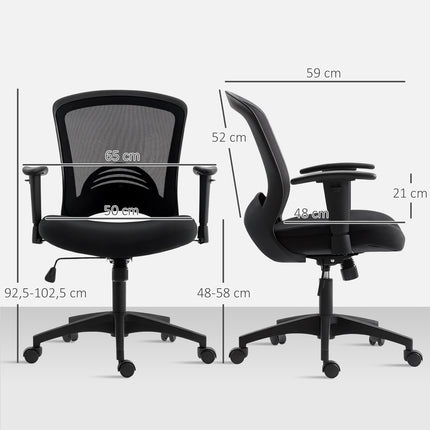 Adjustable Mesh Office Chair, Rolling, Black