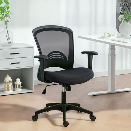 Adjustable Mesh Office Chair, Rolling, Black