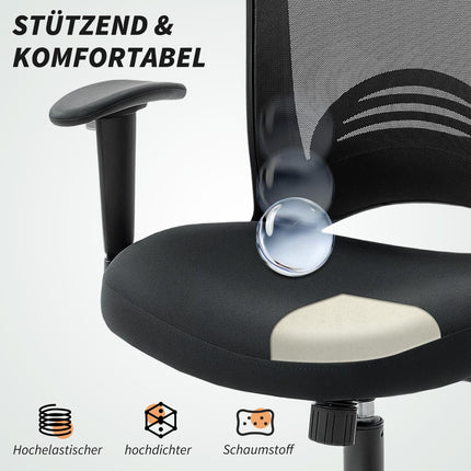 Adjustable Mesh Office Chair, Rolling, Black