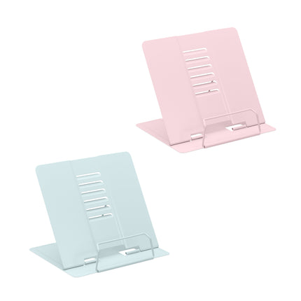 Adjustable Metal Book Stands, Blue/Pink, Set of 2