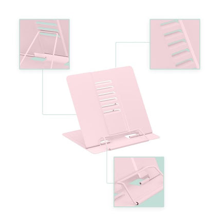 Adjustable Metal Book Stands, Blue/Pink, Set of 2