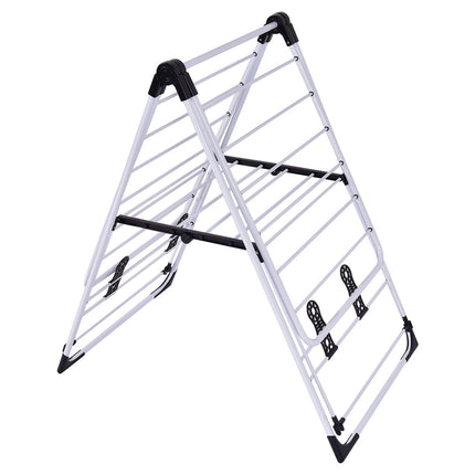Adjustable Metal Clothes Drying Rack with Shoe Shelves