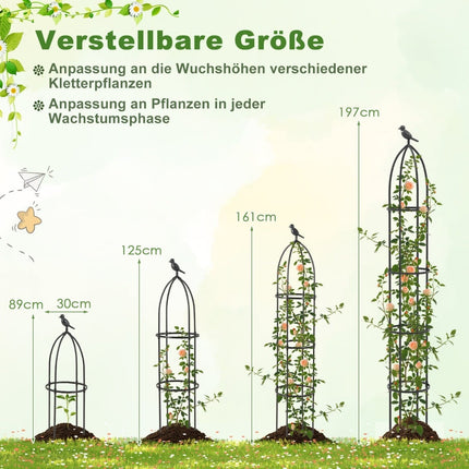 Adjustable Metal Plant Support Obelisks, Set of 2
