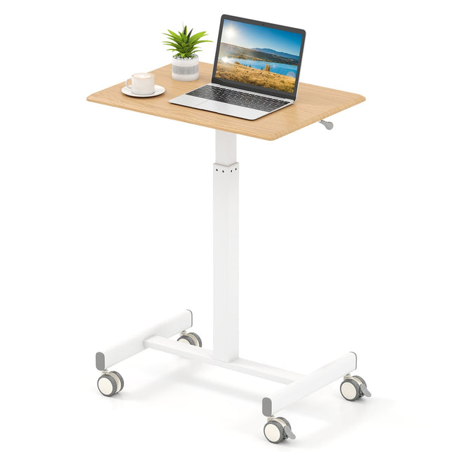 Adjustable Mobile Standing Desk with Gas Spring, 65x48 cm