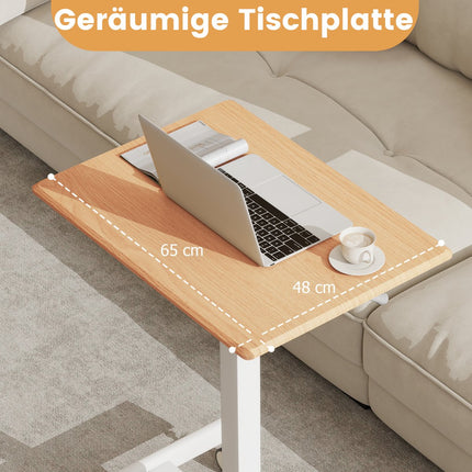 Adjustable Mobile Standing Desk with Gas Spring, 65x48 cm