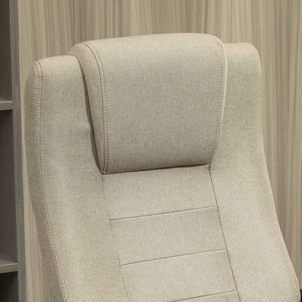 Adjustable Office Chair, Linen Look, Beige, Swivel, 5 Wheels