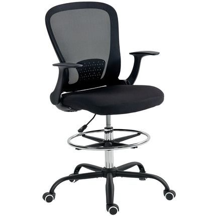Adjustable Office Chair with Footrest, Lumbar Support, Black