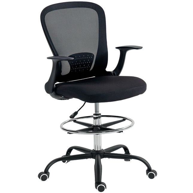 Adjustable Office Chair with Footrest, Lumbar Support, Black