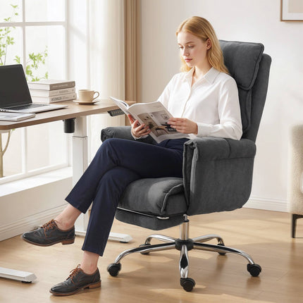 Adjustable Office Chair with Lumbar Support and Footrest