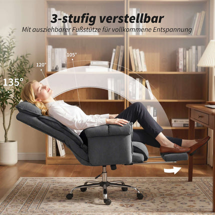 Adjustable Office Chair with Lumbar Support and Footrest