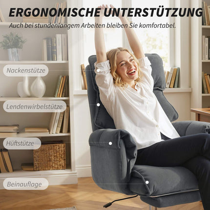 Adjustable Office Chair with Lumbar Support and Footrest