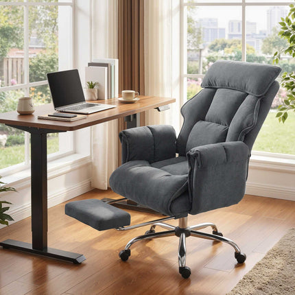 Adjustable Office Chair with Lumbar Support and Footrest