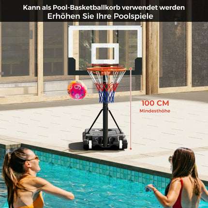 Adjustable Outdoor Basketball Hoop, 100-212cm Height Range