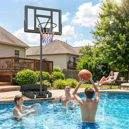 Adjustable Outdoor Basketball Hoop 135-305cm with Wheels