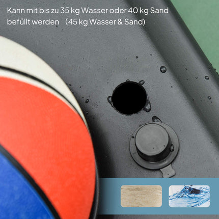 Adjustable Outdoor Basketball Hoop with Wheels, 160-210 cm