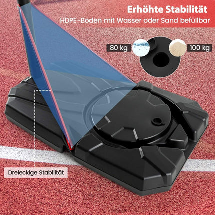Adjustable Outdoor Basketball Hoop with Wheels & Fillable Base