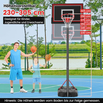 Adjustable Outdoor Basketball Hoop with Wheels & Fillable Base