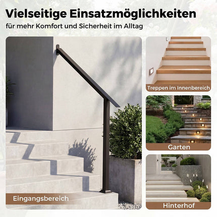 Adjustable Outdoor Handrail for 3/4 Steps, Galvanized Steel