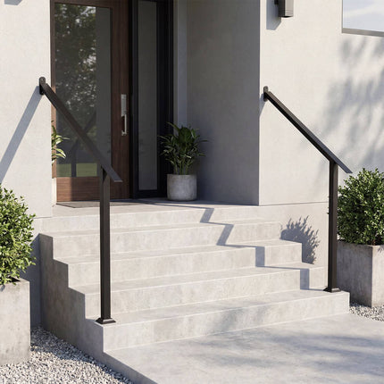 Adjustable Outdoor Handrail for 3/4 Steps, Galvanized Steel